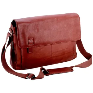 Adpel Nobel Italian Leather Messenger Bag Brown