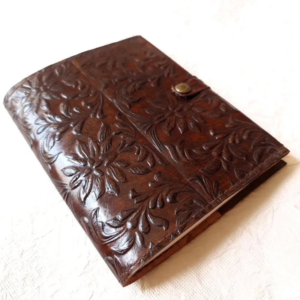 Handmade Leather Journal in Dark Brown - Small