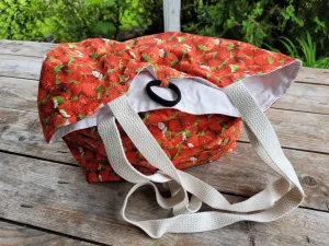 Strawberry Tote Bag | Reusable Cotton Shopping Bag