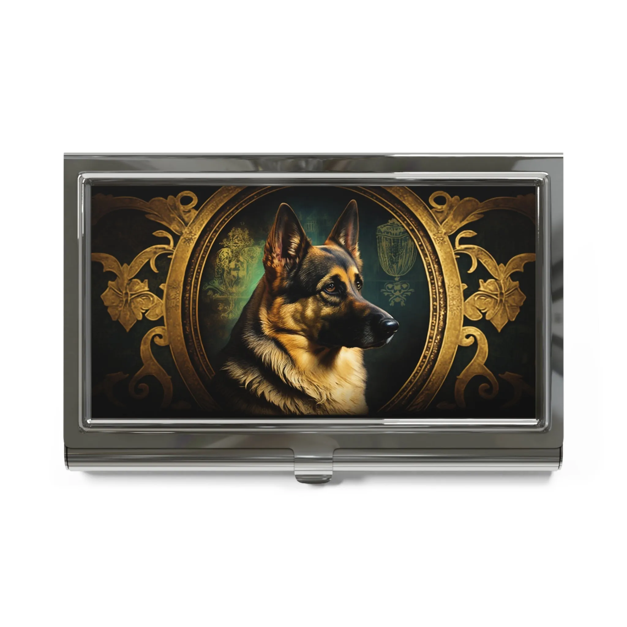 Vintage Victorian German Shepard Business Card Holder