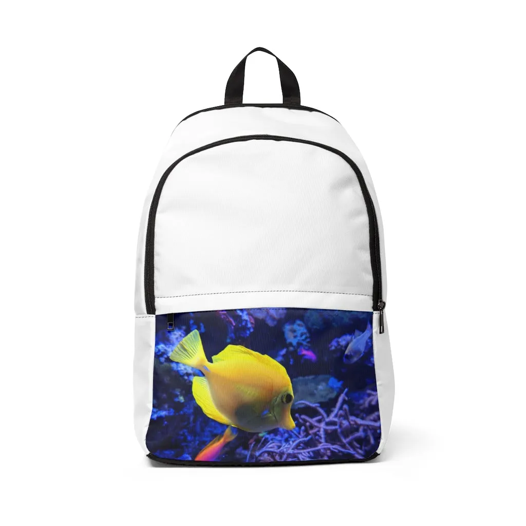 Yellow Fish Unisex Fabric Backpack